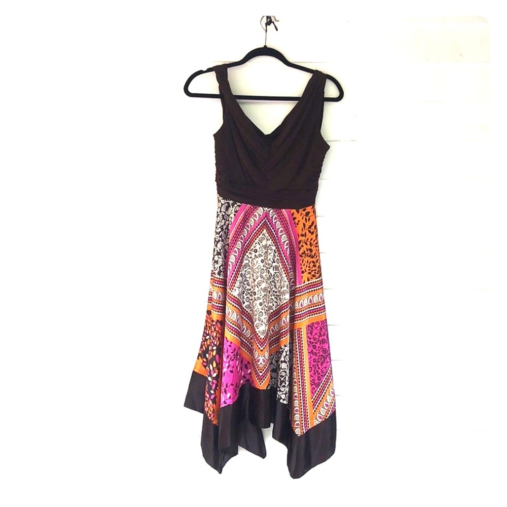 Bright Silky Scarf Dress Barely Worn